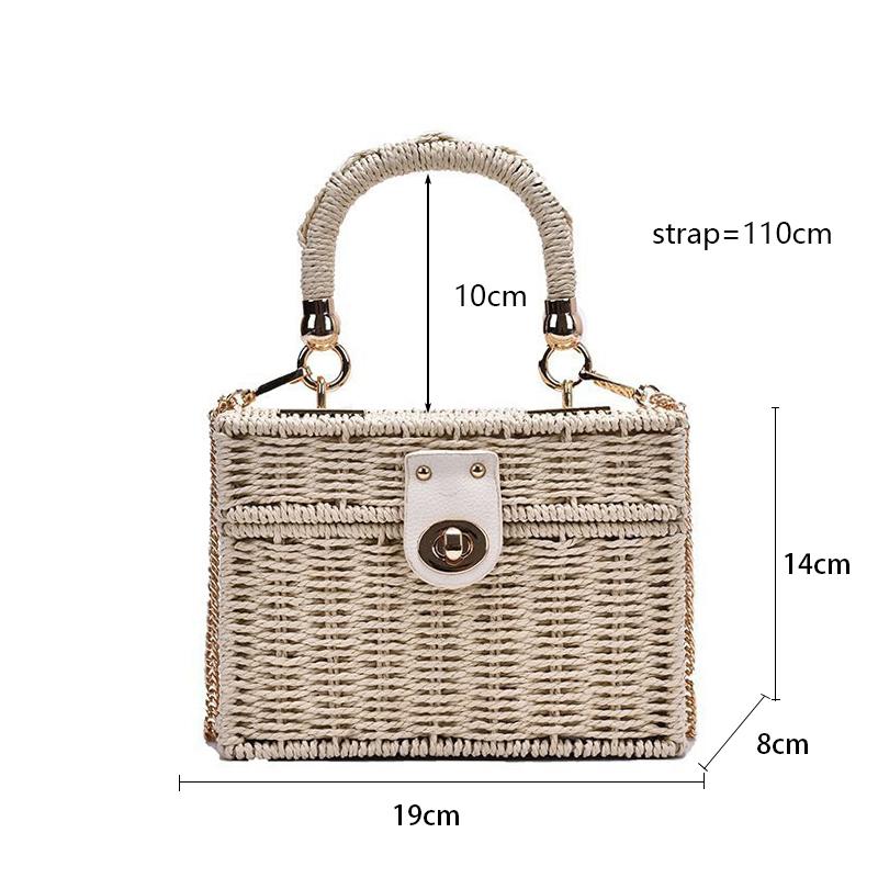 Woven Straw Bags Women's Handbags Bohemian Chic Multi-functional Handbag for A Beach Chain Crosshody Shoulder Bag