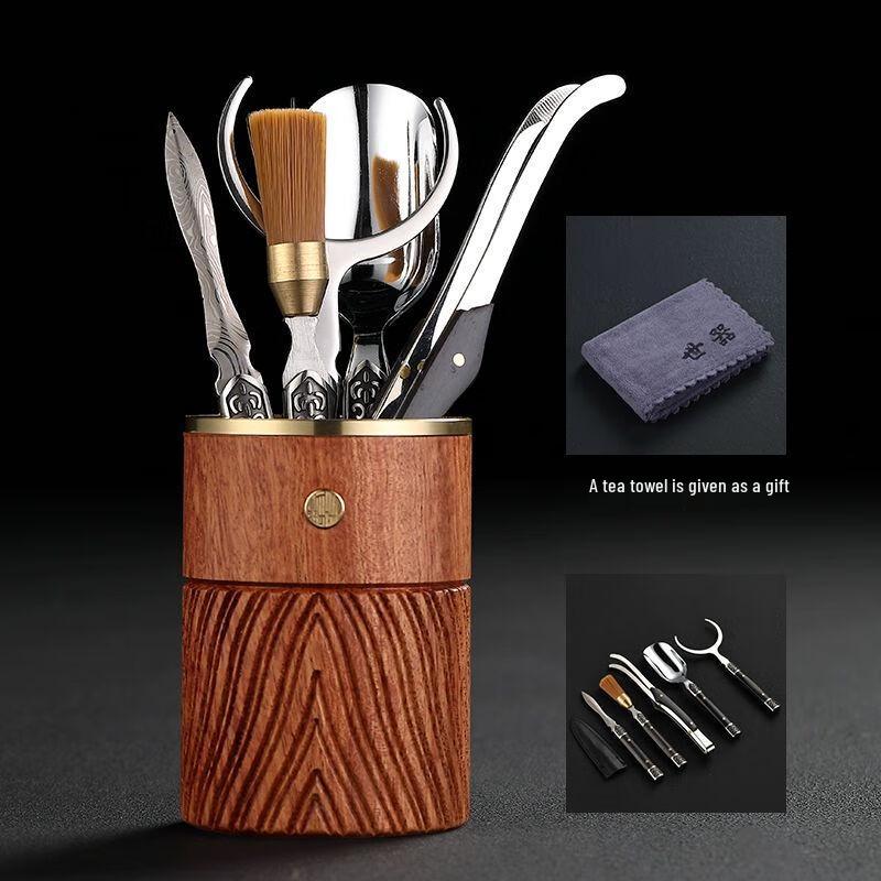 Ebony Solid Wood Six Gentlemen Tea Tool Set