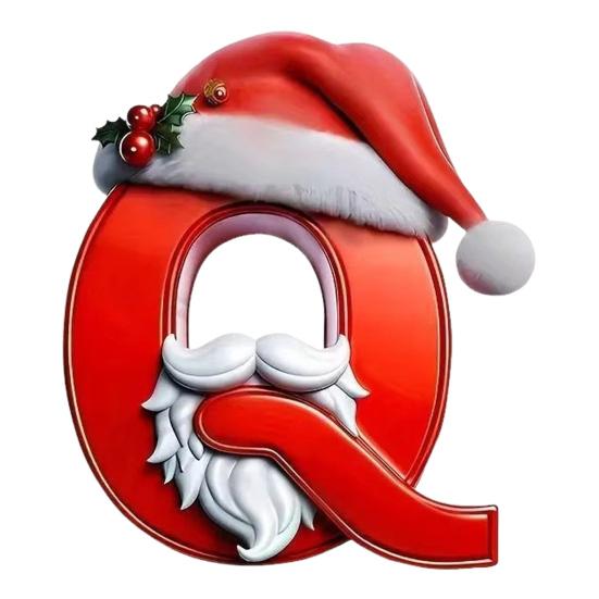 26 Letters Christmas Ornaments Personalized Santa Claus Monogram Initial Letter Xmas Tree Pendant for Tree DIY Craft Home Decor