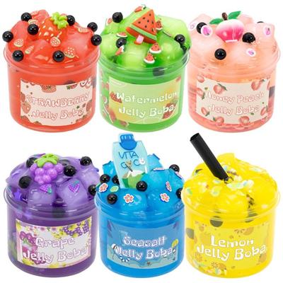 300ml/70ml Frucht Knuspriger Slime Kit Große Kapazität Kristall Slime Weicher Nicht Klebriger Jelly Würfel Slime Stressabbau Kinderspielzeug