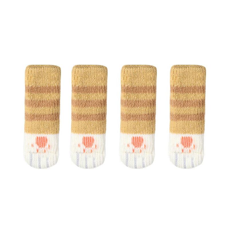 4Pcs Cat Paw Furniture Chair Leg Cover Pad Chair Foot Sleeve Floor Knitting Sock Furniture Leg Pad