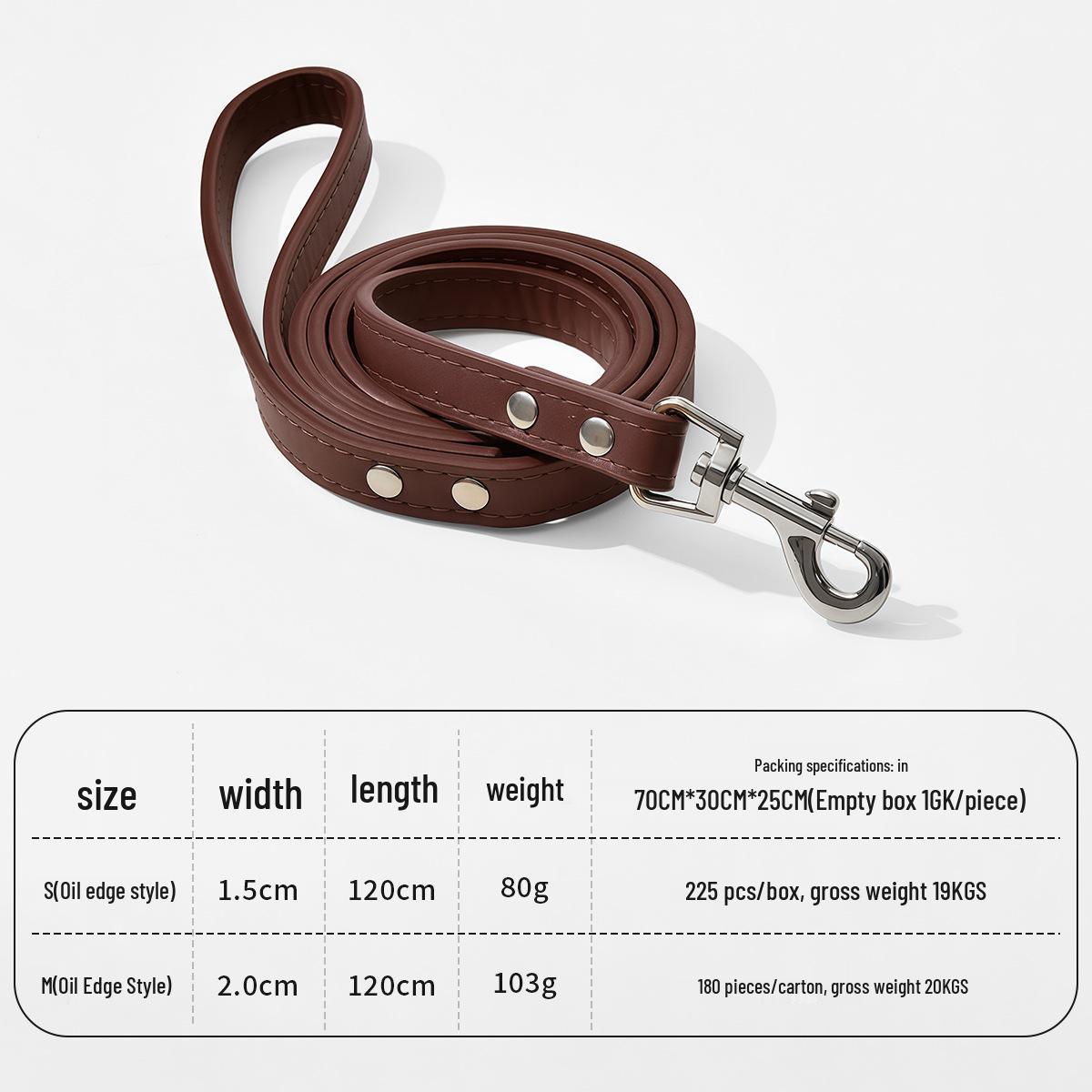 

Поводок для питомца из ПУ кожи с металлической пряжкой – Универсальный для прогулок с собакой и кошкой S 1.5*120 кофейный