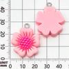 30-Piece Set: Pink Resin Sunflower & Rose Flower Pendants for DIY Jewelry