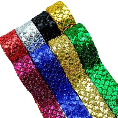 3.5cm Diy Garment Accessories 5 Rows Pet Sequins Nonelastic Webbing Lace Ribbon Knitted Sewing Textile Costume Beaded Lace Trims