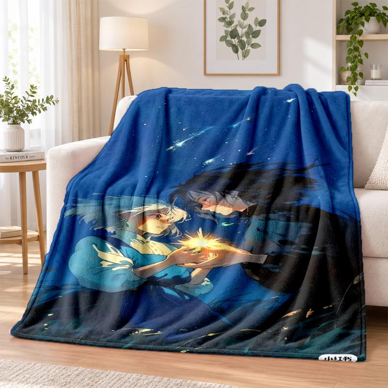 Manta de Flanela Movel de Howl Macia Quente Aconchegante Para Sofá Cama Uso Interno Casa Quarto