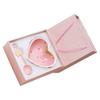 Strawberry Love Heart Bowl Pink Cute Lovely High Temperature Firing Ceramic Dessert Bowl with Spoon for Salad 1 Bowl 1 Spoon