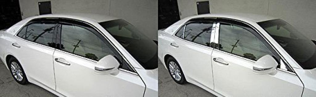 BRIGHTZ Stainless Steel Plated Pillar Panels with Visor for Honda Crown Hybrid Compatible with Honda Crown Hybrid Part 14589 Ultra-Mirror (210/211)