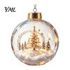Decorative Holiday Lighted Scenes Glowing Christmas Story Ornament, Light-Up Ball with Warm LED Light, Mini Acrylic Festive Tree Baubles Scene