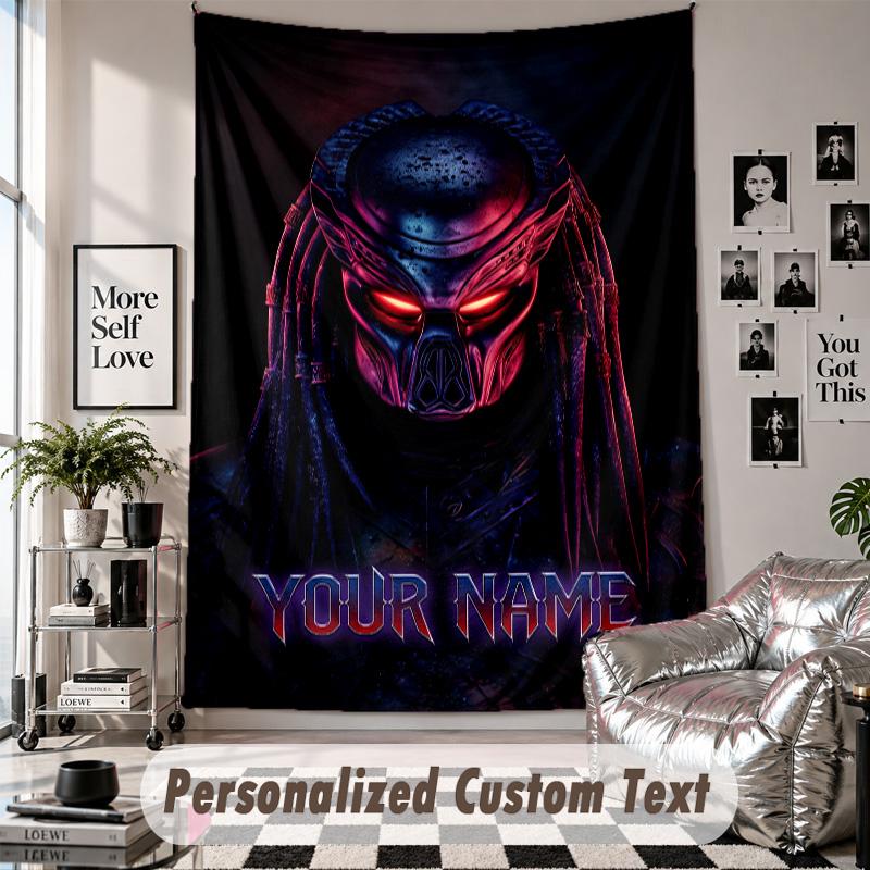Custom Tapestry Wall Hanging, Predator Personalized Name Text Home Wall Decor