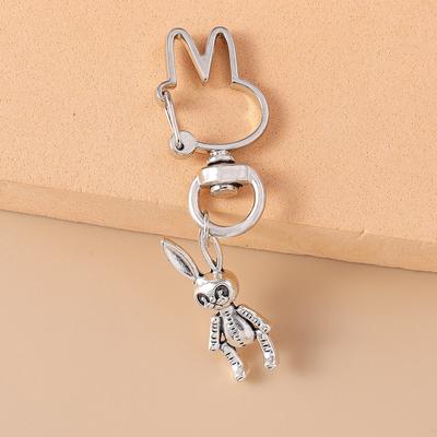 Cute Metal Animal Keychain Rabbit Dog Key Ring Pendants for Key Holder Women Girls Handbag Decor DIY Handmade Jewelry Gifts