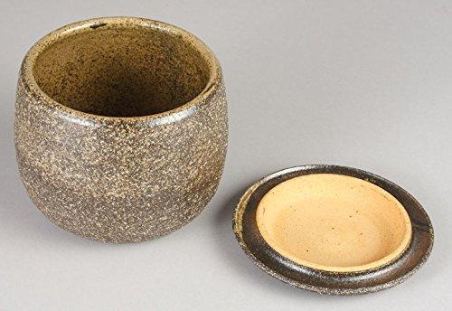 Sento Senga Pottery Iga Ware Rice Container with Black Persimmon Glaze 11-0243041