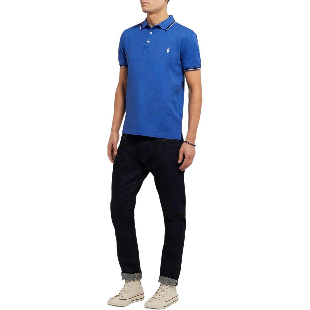 Polo Ralph Lauren Embroidered Pony Logo Polo Shirt Men Polo Shirts Blue 710782636-004