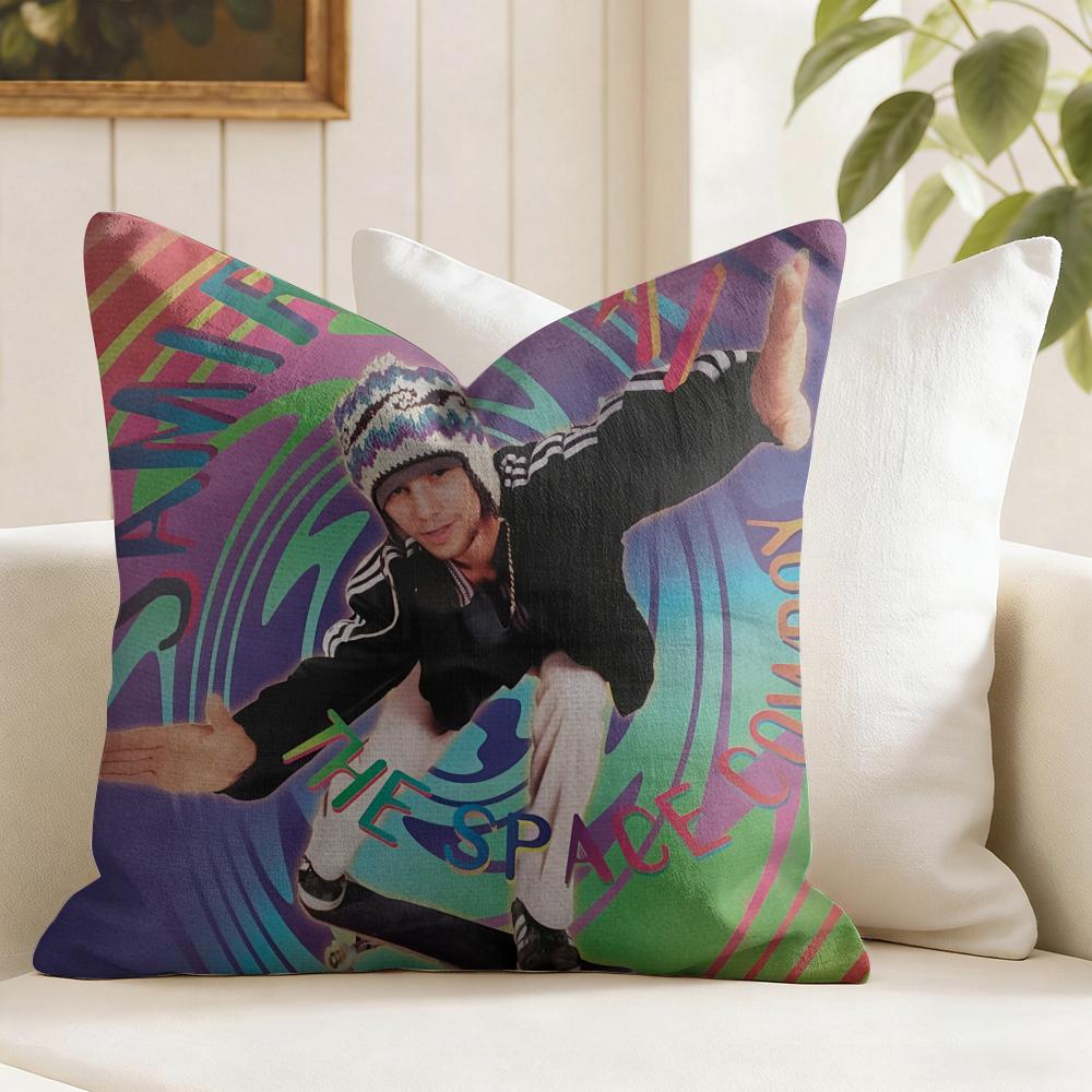 Rock Band JJamiroquai Cushion Cover Eco Linen Pillow Case DoubleSided Print Breathable Durable Zipper Home Decor Gift