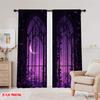 2D flat printing 2pcs Curtains Starry Sky Pattern Durable Polyester  Without Electricity Versatile Applies to Home Daily Decor