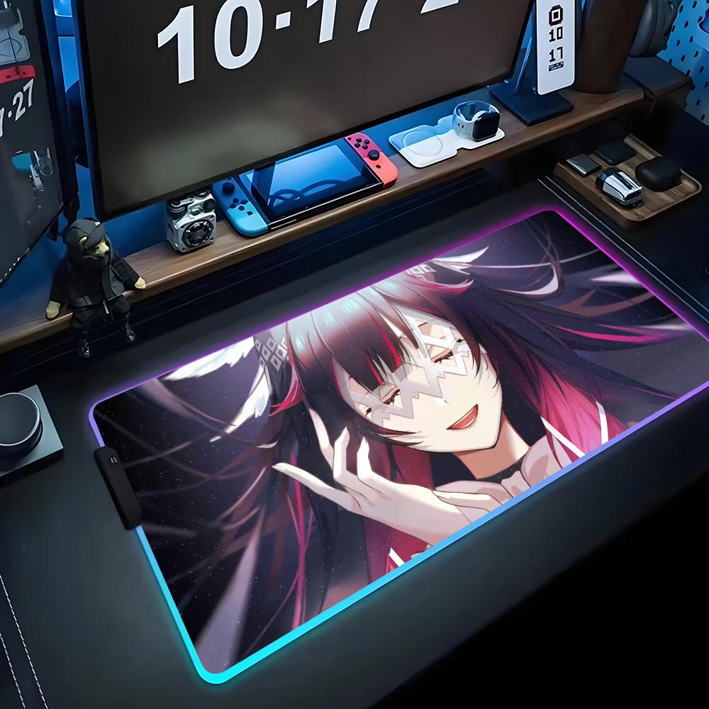 

columbina Mouse Pad RGB Gaming Mousepad Big LED Pad PC Desk Mat Luminous Mouse Pad Large Keyboard Mats Table Rug With Backlit RGB600x300x3mm