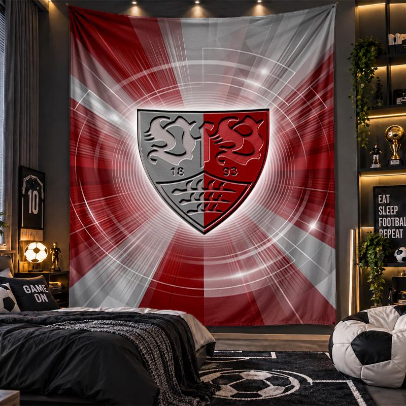 Wall Hanging Tapestry VfB Stuttgart Print Cloth for Living Room Bedroom Home Decor