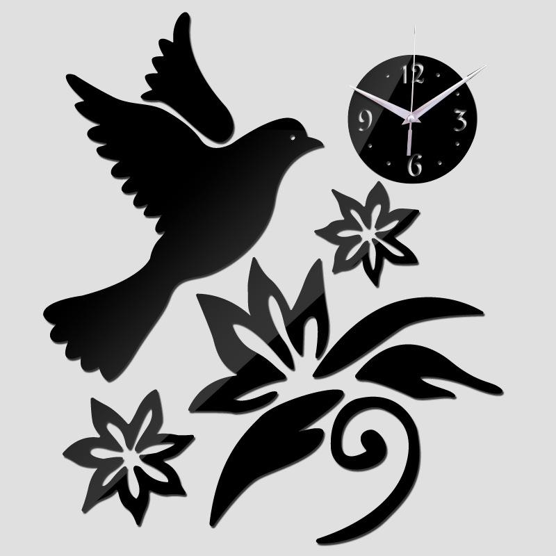 Silent Acrylic Mirror Wall Clock - Personalized DIY Decor for Living Room