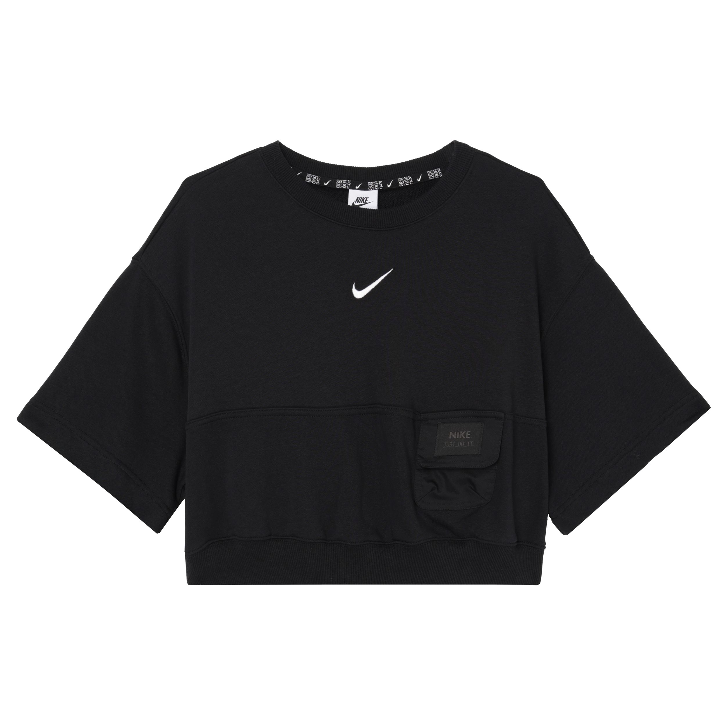 

Женская футболка с коротким рукавом Nike Sportswear City Utility с однотонным логотипом, свободного кроя, черная DV8039-010 L