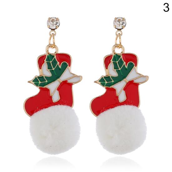 6 Paia Di Orecchini Di Natale: Set Con Babbo Natale, Renna, Pupazzo Di Neve E Fiocchi Di Neve. Regalo Donna E Ragazza - 2