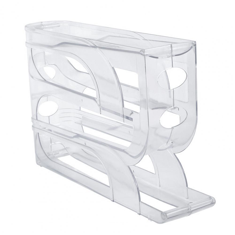 Egg Storage Box Auto Rolling Egg Container Auto Rolling Egg Holder for Fridge 4-tier Space-saving Dispenser Organizer