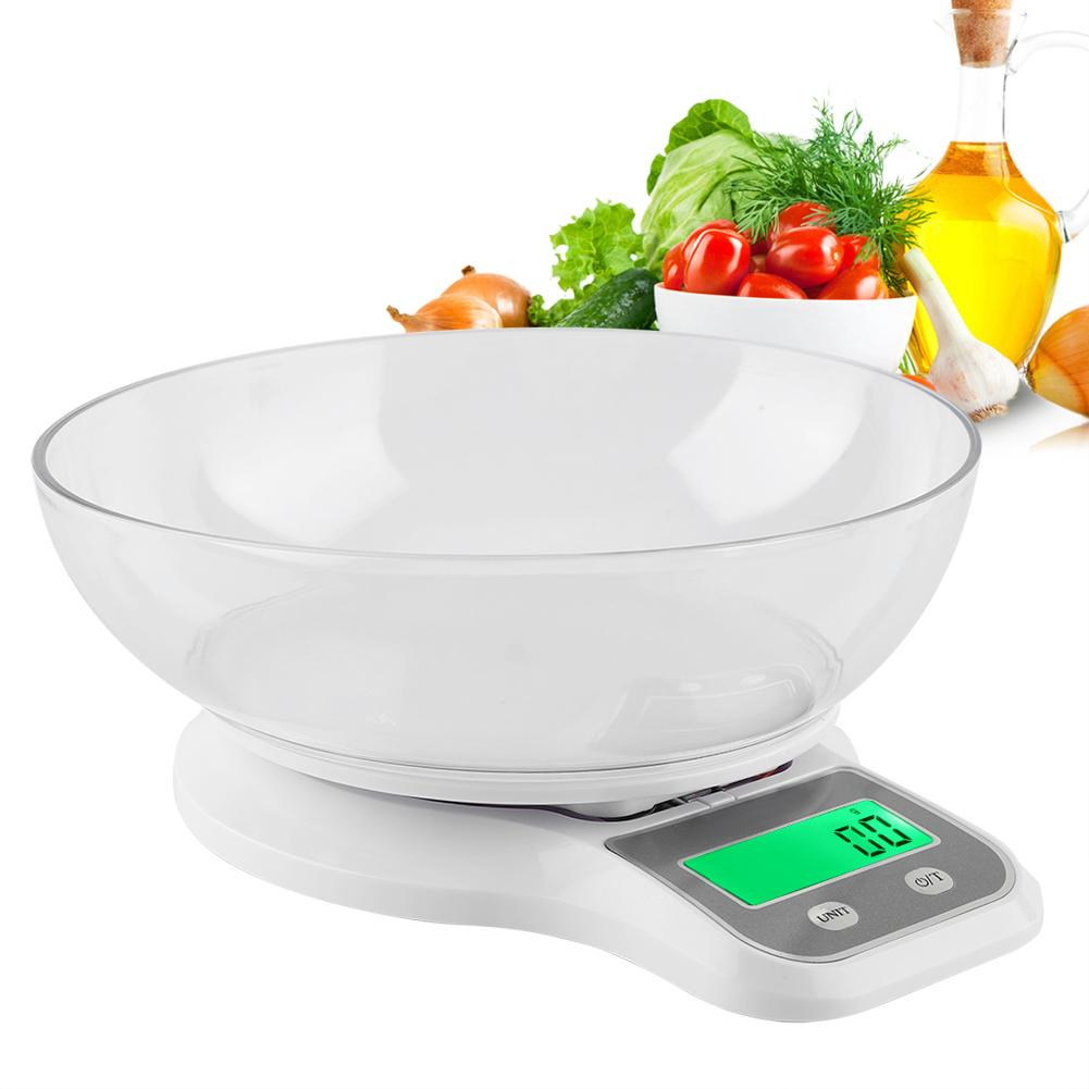 WH-B21LW Kitchen Food Scale Digital Cooking Multifunction Weight Scale with Bowl (White)