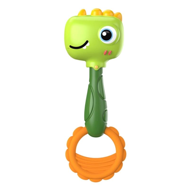 Handheld Shaker Toy for Infant Cartoon Dinosaur Newborns Gift Fun Activity Baby Shaker for 0-12 Month Baby Grasp Toy