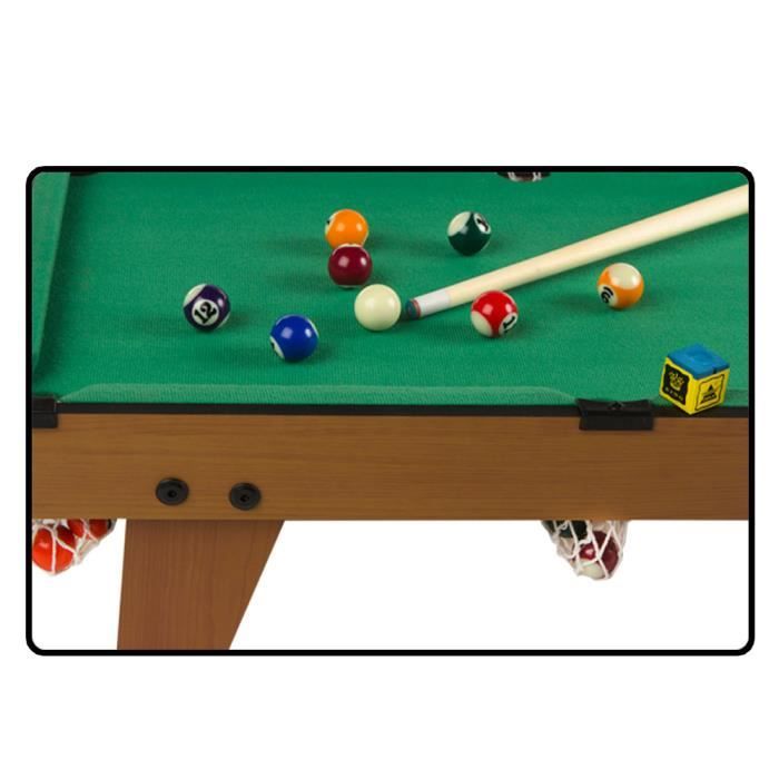 Billiard Game - Wooden Billiard Table for Children - Authentic Replica - 16 Balls - 2 Wooden Cues