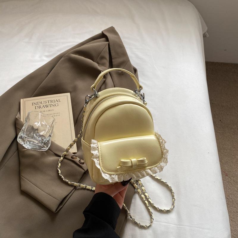 

Нишевая корейская версия модного мини-рюкзака 2025 лето новый повседневный дорожный рюкзак с бантом маленькая школьная сумка жёлтый