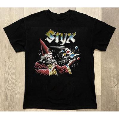 Styx Tournée US 1980 T-shirt en Coton Noir Toutes Tailles