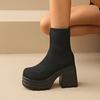 Brand Women Boots Platform Heels  Lightweight Casual Shoes for Women Chunky Heels Block Heel  Fashion Girls Sock Boots