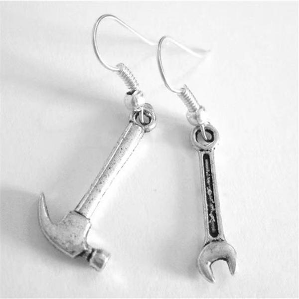 

Ювелирные изделия с инструментами, миниатюрные серьги с инструментами, серьги с молотком и гаечным ключом