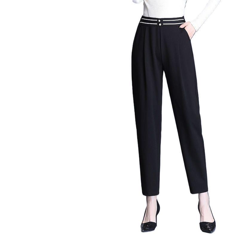 Women's High Waist Cropped Slimming Trousers - Versatile Spring Fashion