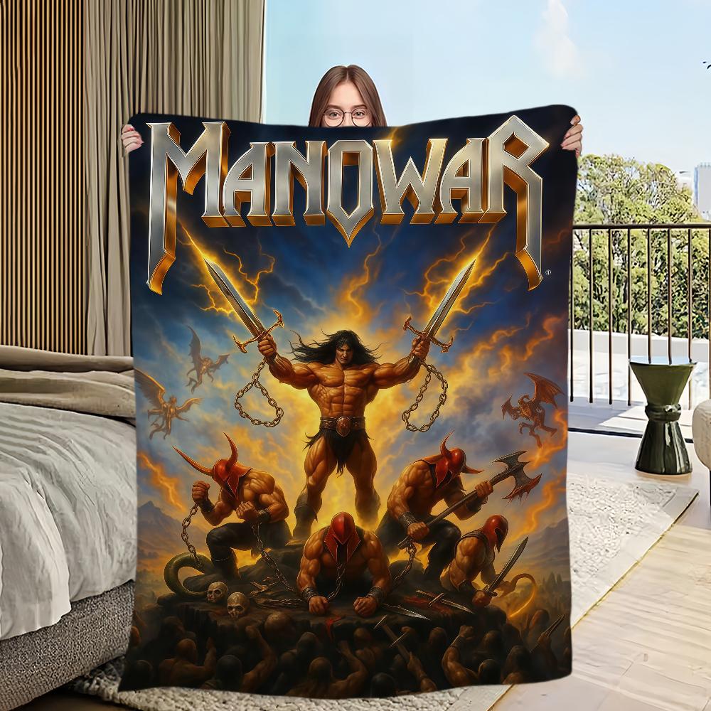 Rock Band M-Manowar Deken Flanel warm comfort zachte pluche deken Voor Picknick Bedden Banken Huizen En Slaapkamers