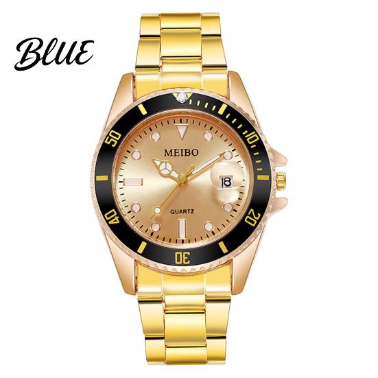 Male Quartz Watch Shock Resistant 30m Waterproof Round Dial Men Accurate Auto Date Chronograph Stainless