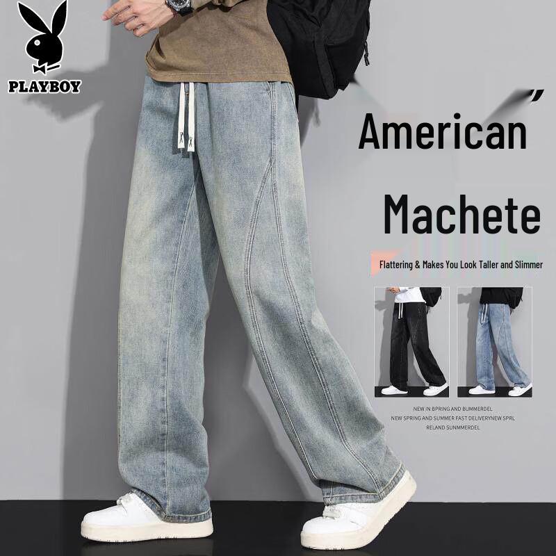 PLAYBOY Men s Spring/Summer Loose Straight Fit Jeans L