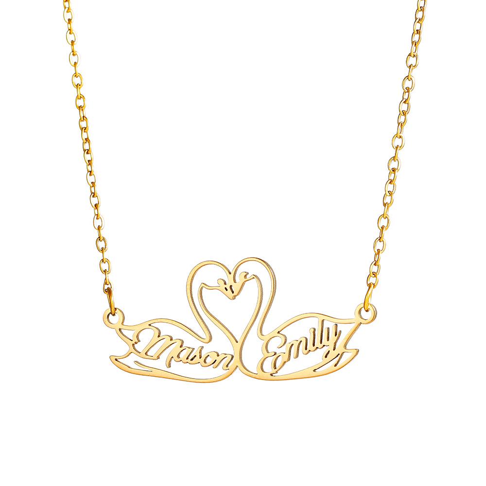 Collana Personalizzata con Lettere in Acciaio Inossidabile Placcato Oro 18K - Catena Clavicolare Fai-da-Te con Nome Personalizzato