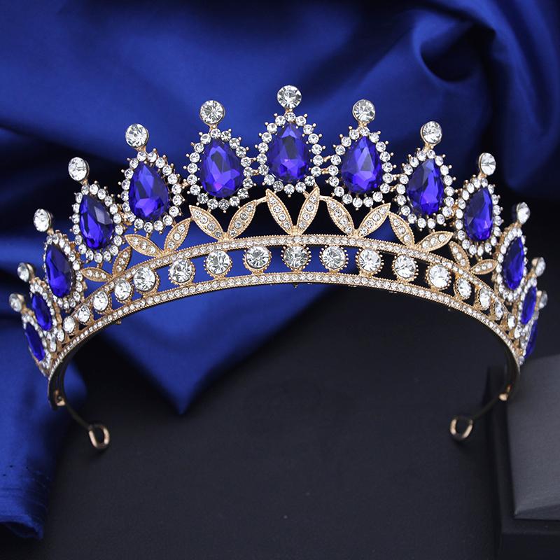 Vintage Water Drop Crown for Queen Bridal Prom Wedding Dress Hair Jewellry Bride tiaras Cosplay Head Accessories
