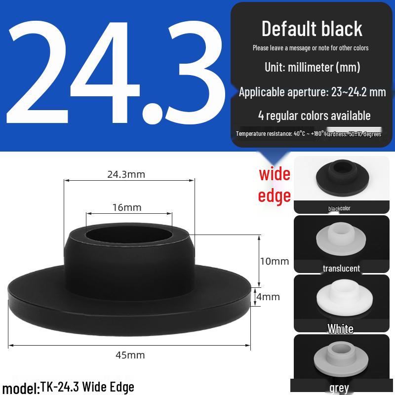 Black High-Temperature Resistant T-Shaped Silicone Stopper - Round Hole Rubber Gasket & Shock-Absorbing Blind Plug