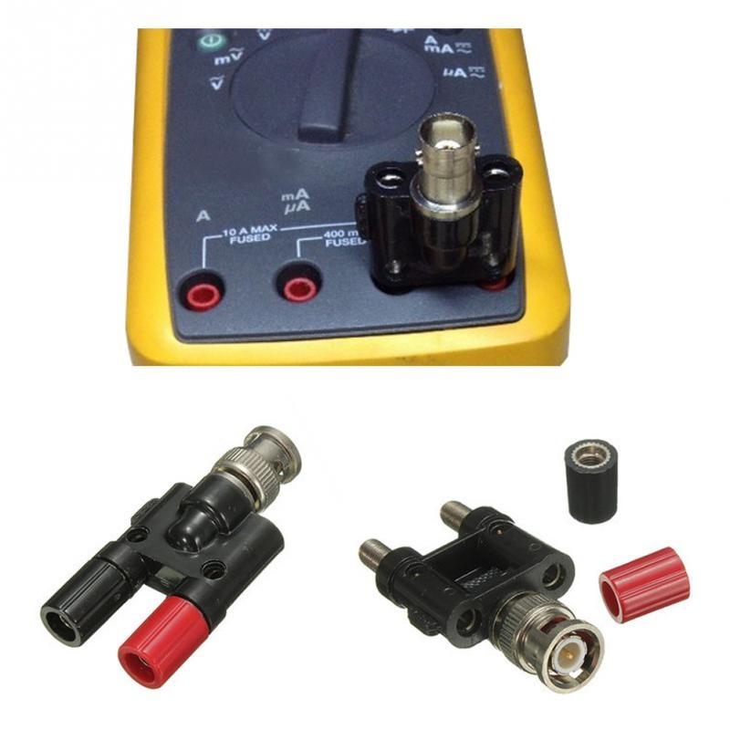 Drop Shipping Metal+Plastic BNC Male Plug To Two Dual Banana Jack RF Adapter Connector wholesale
