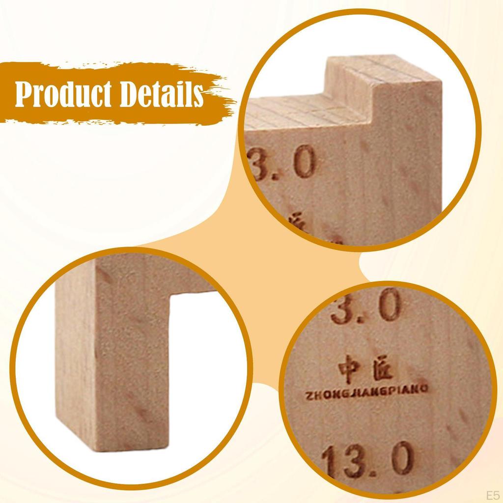 Piano Black Key Height Gauge Measurement Block Compact Sturdy Professional Musical Instrument Repair