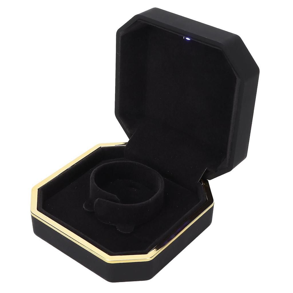 Black Bracelet Gift Box - Portable Jewelry Display with Light for Marriage Proposal