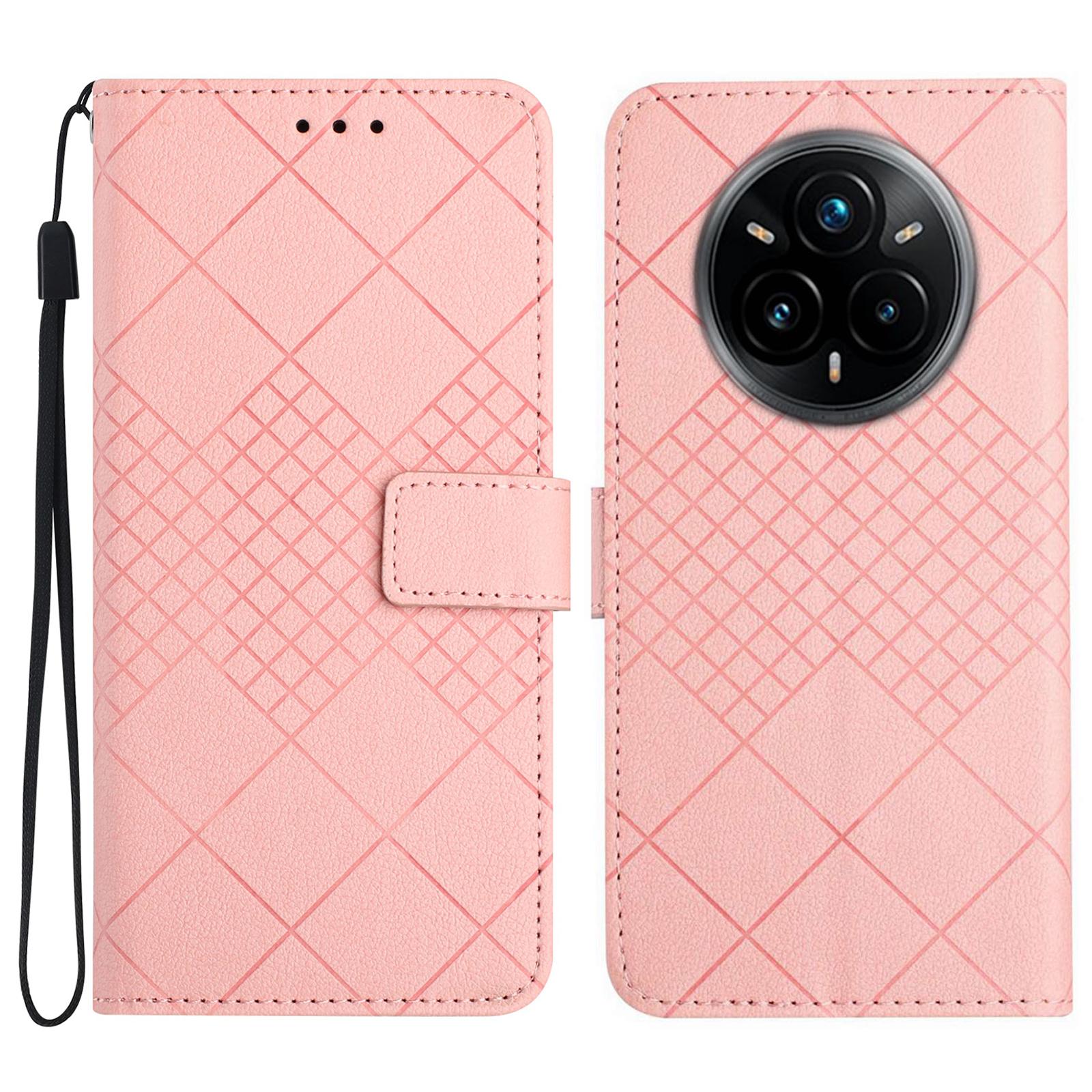 

Для Realme 14 Pro+ 5G Кошелек Чехол для телефона Тисненый Искусственная кожа Флип-чехол Pink