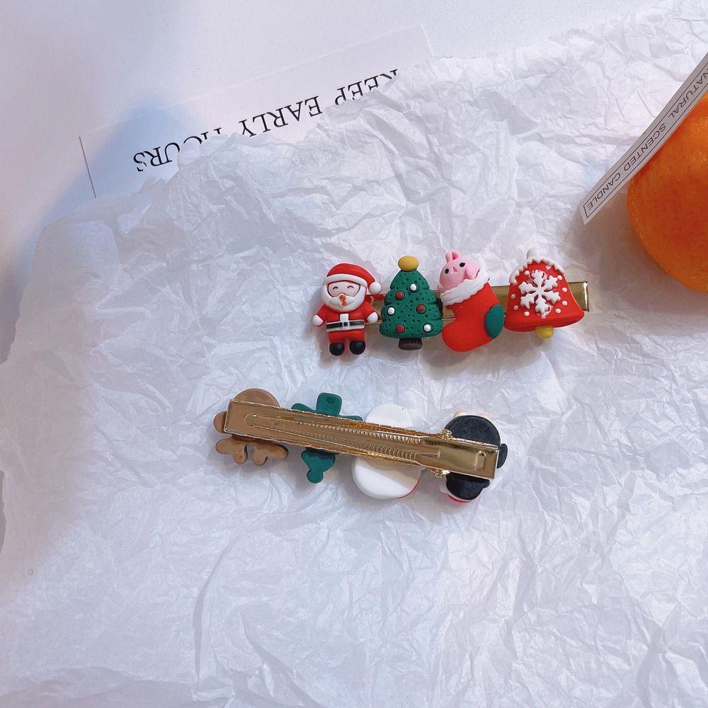 Children Cute Kids Gifts Christmas Hair Clip Elk Headwear Santa Claus Hairpin Hair Accessories