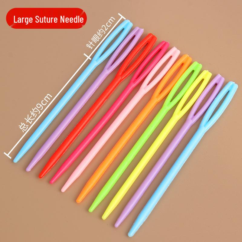 Colorful Hand-Woven Crochet Accessories: Plastic Stitch Markers, Darning Needles, Crochet Hooks, Safety Pins, Anti-Unraveling Pins.