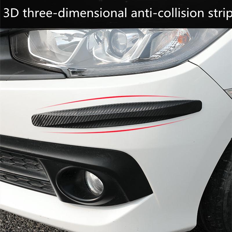 2Pcs 40x5CM Car Bumper Protector Guard Anti-Scratch Strips Sticker 4PCS 14x2.5CM Car Door Protection Anti-collision Body