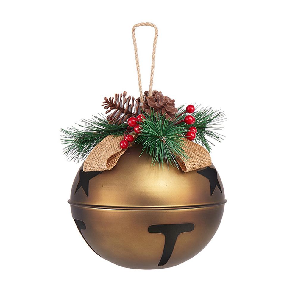 

Large Vintage Christmas Bell Shabby Chic Christmas Ornament Jingle Bell Christmas Hanging Primitive Unique Christmas Gift Idea 21cm