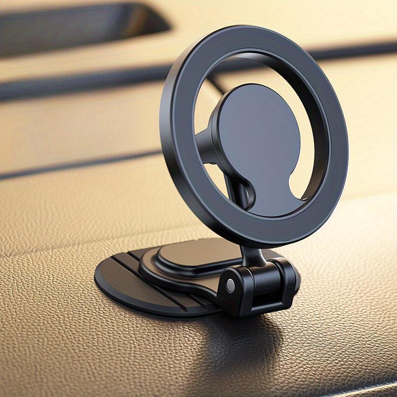 

Магнитный автомобильный держатель для телефона из цинкового сплава, вращающийся на 360 градусов - круглый складной металлический дизайн, настенное крепление, автосовместимый, не водонепроницаемый чёрный