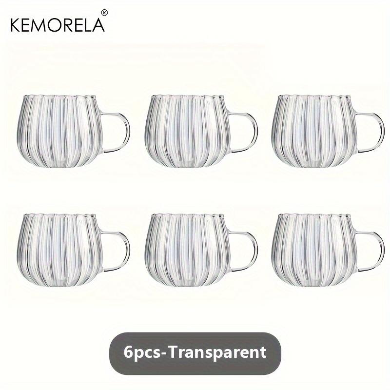 KEMORELA 1/4/6 Pezzi Bicchiere di Vetro a Forma di Zucca di Halloween Vetro Borosilicato Alto Bicchiere d'Acqua 450ml Bicchiere da Caffè per Succhi