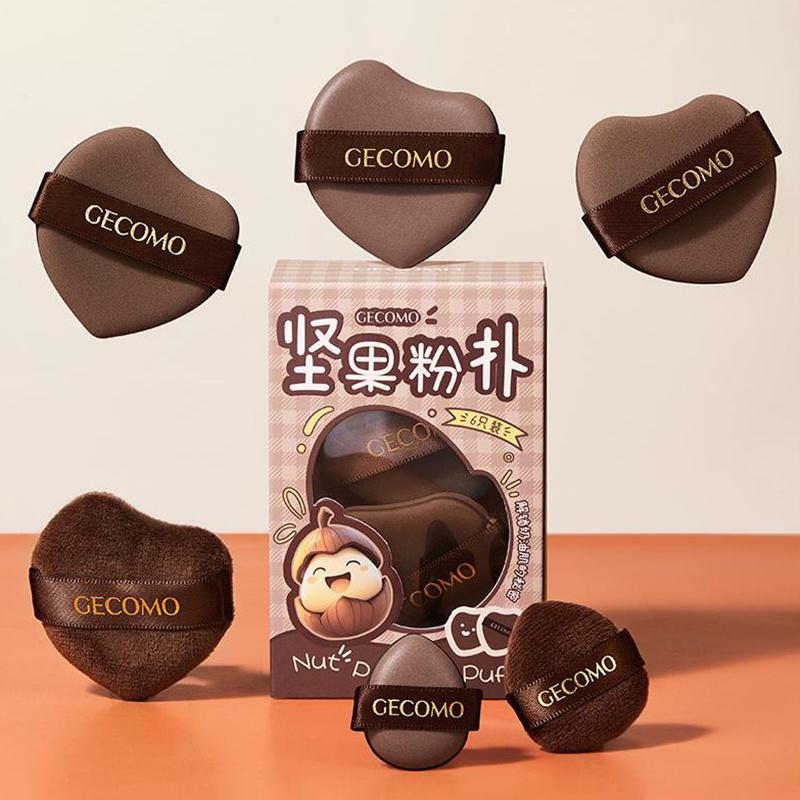 

6PCS Makeup Beauty Sponge Foundation Loose Powder Blusher Blending Puffs Smooth Dry Wet Use Cosmetic Applicator Tool Wholesale коричневый