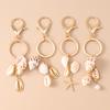 Fashion Summer Beach Shell Keychain Women Girls Conch Key Ring Pendants for Handbag DIY Handmade Jewelry Gifts